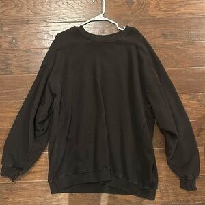 Daily Drills Black Oversized Crewneck Sweatshirt